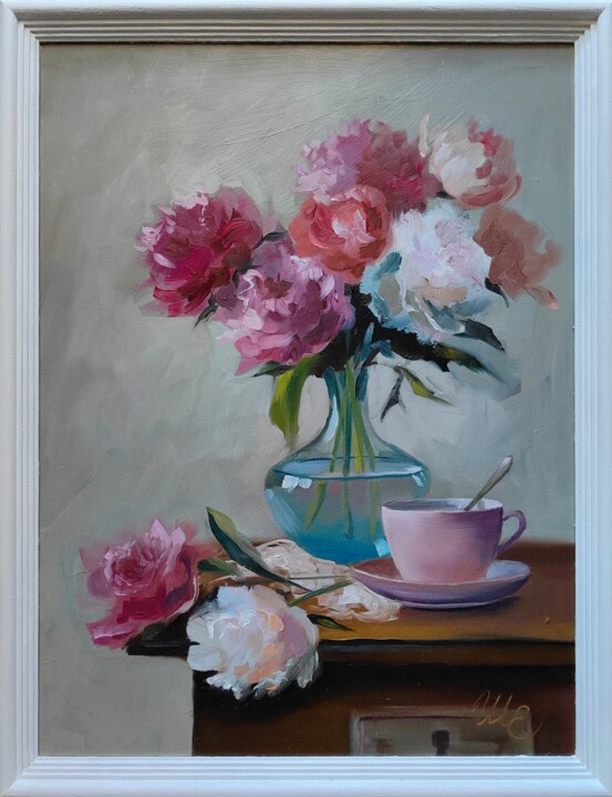Натюрморт с пионами 绘画, 15.8x11.8 in