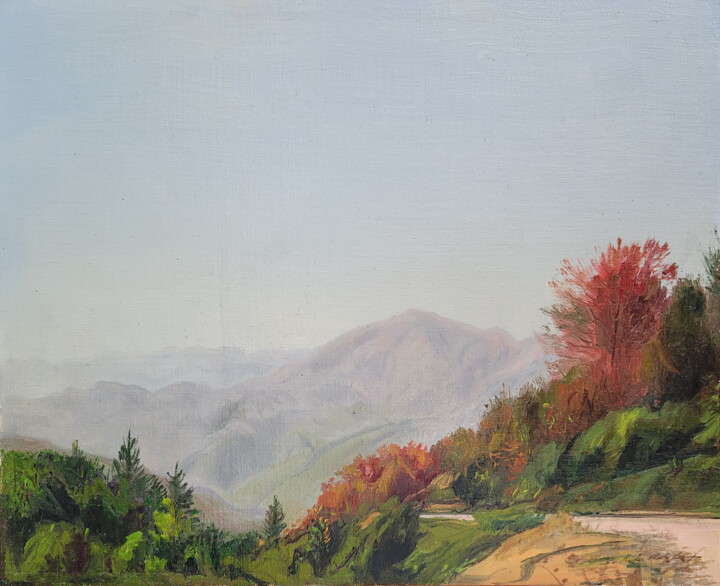 Paesaggio toscano Pittura, 11,4x13,8 in