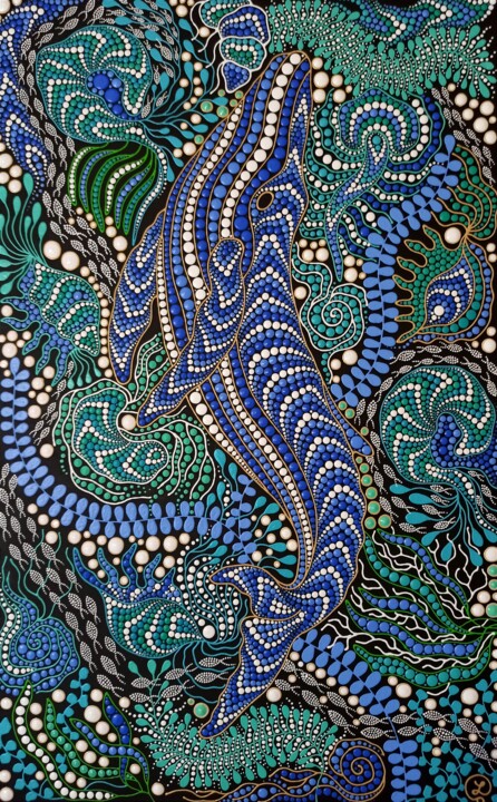 Blue Whale Pintura, 31,5x19,7 in