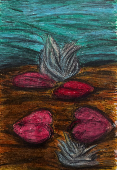 drowned conversations 绘画, 11.4x8.3 in