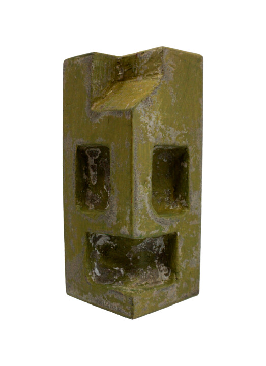 Sculpture titled "SAIDA BRUTALIST FACE" by Paolo Castagna (Brutalist Design), Original Artwork, Concrete