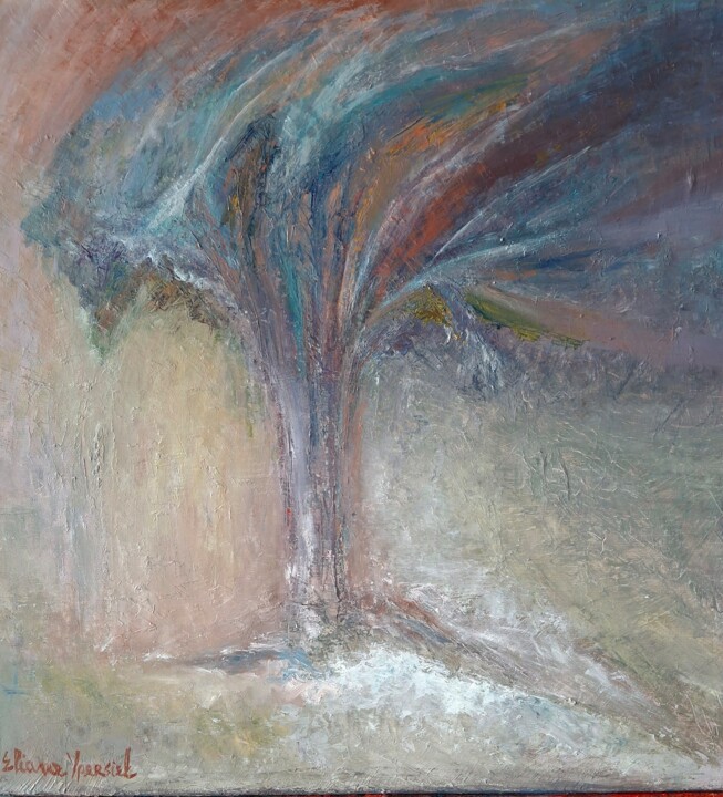 Painting titled "Envoûtement" by Eliane Ypersiel, Original Artwork, Oil Mounted on Wood Stretcher frame