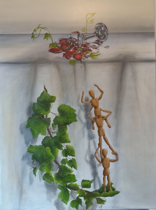 La vigne revient à la source Pintura, 27,6x19,7 in
