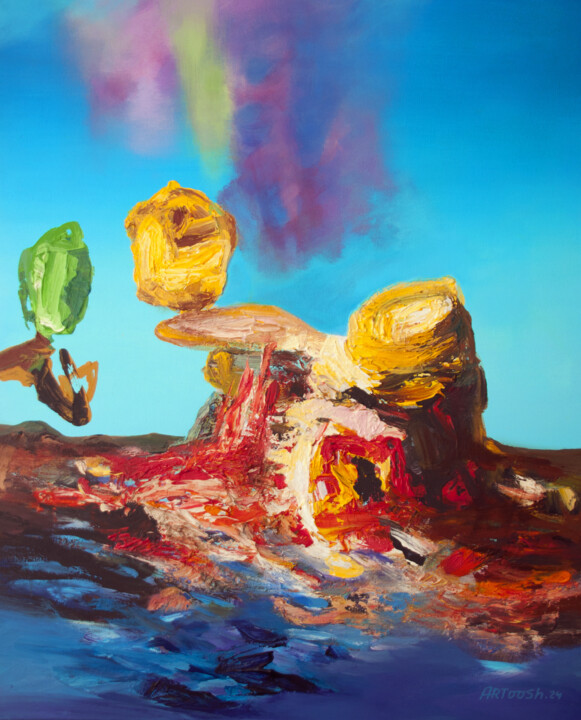 Abstrait-59-24 Painting, 39.4x31.9 in