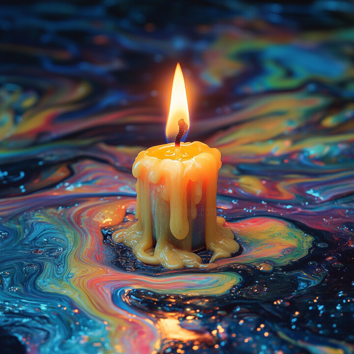 Digital Arts titled "Candle Artwork - 2" by Hannah Cooper, Original Artwork, AI generated image