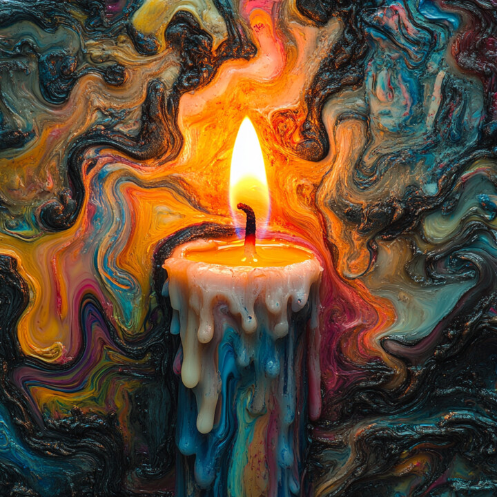 Digital Arts titled "Candle Artwork - 3" by Hannah Cooper, Original Artwork, AI generated image
