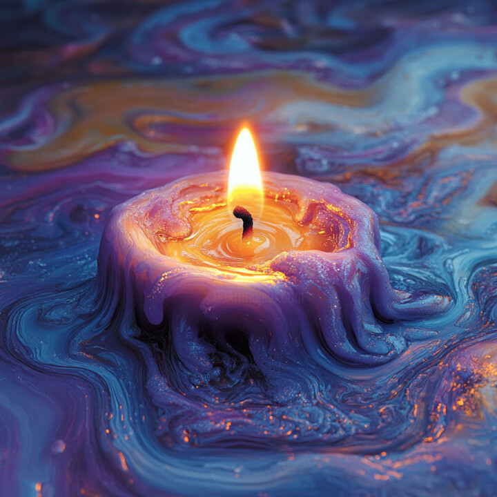Digital Arts titled "Candle Artwork - 4" by Hannah Cooper, Original Artwork, AI generated image