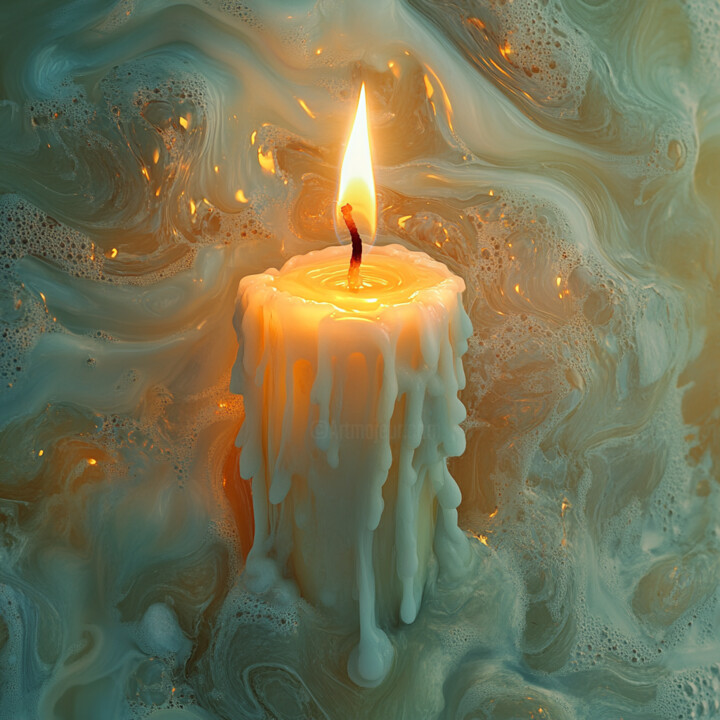 Digital Arts titled "Candle Artwork - 5" by Hannah Cooper, Original Artwork, AI generated image