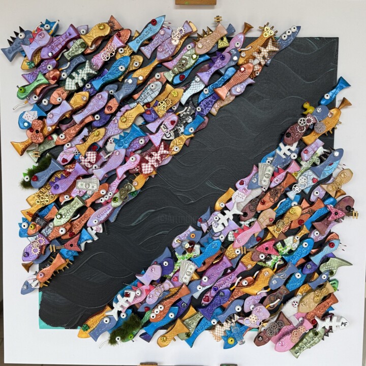 Painting titled "Emergency Lane" by Michael Fantozzi, Original Artwork, Acrylic Mounted on Wood Panel