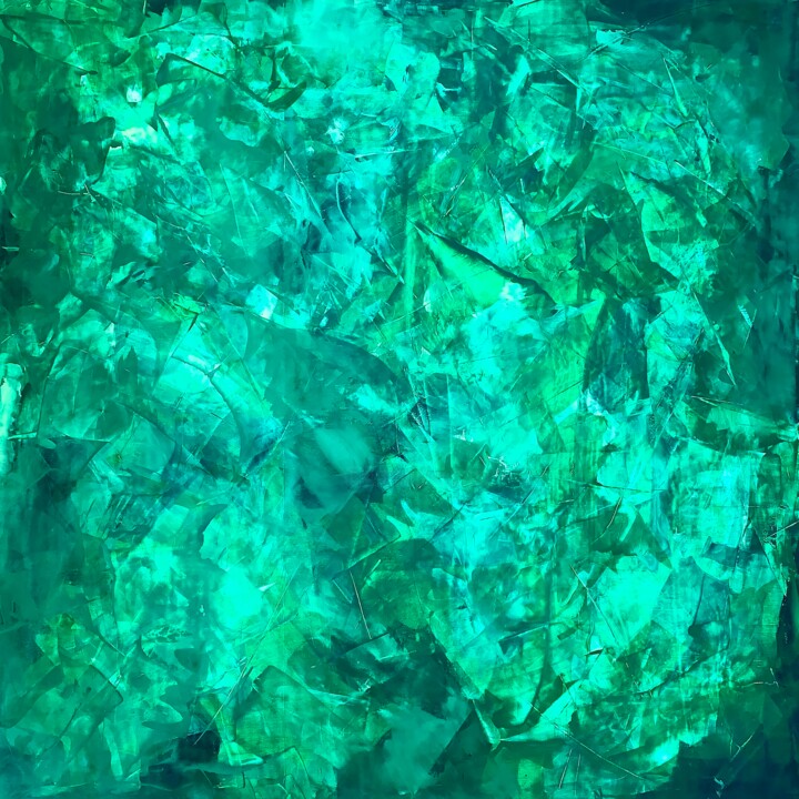 Nature‘s embrace no. 524 large green painting 绘画, 59.1x59.1 in