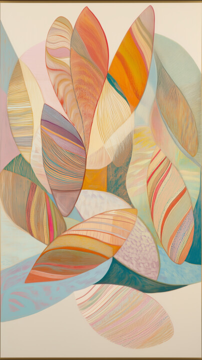 Rising Elegance: Vertical Dance of Leaves 数字艺术