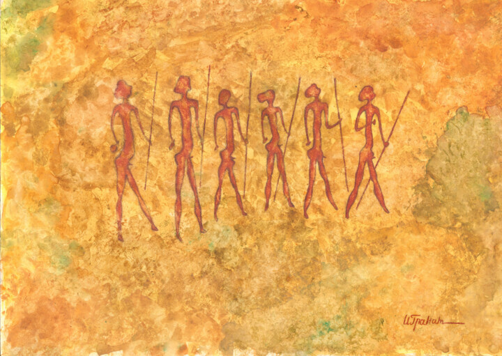 Warriors 绘画, 11.8x15.8 in