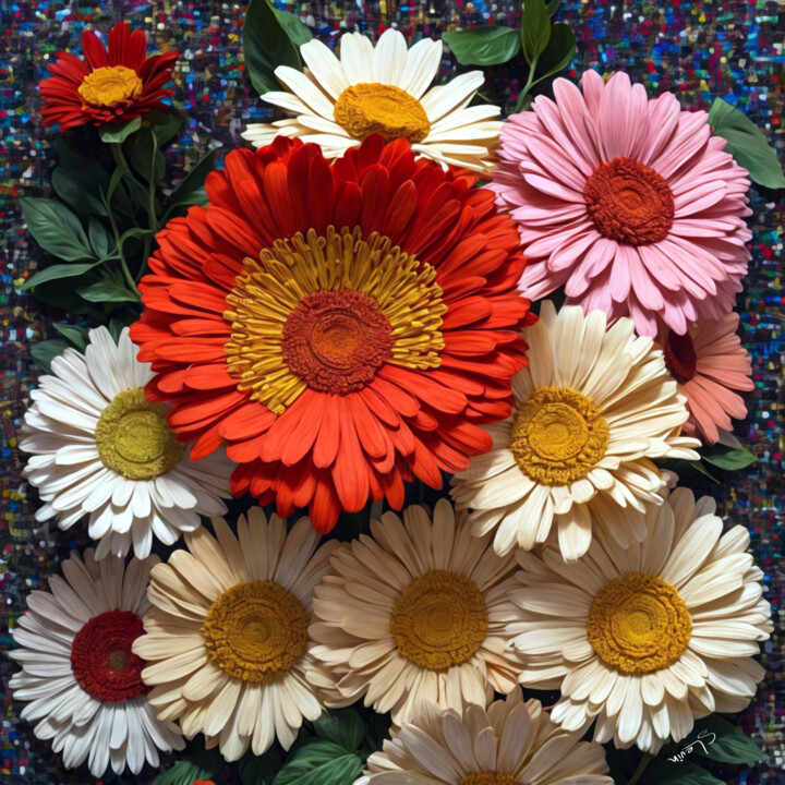daisy flowers 数字艺术