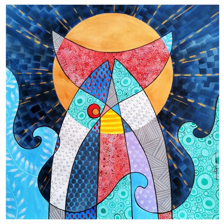 ECLISSI DI PESCE 26.07.2024 绘画, 22.1x22.1 in