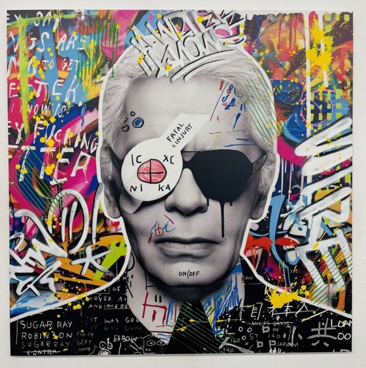 Karl Lagerfeld 绘画, 30x30 in