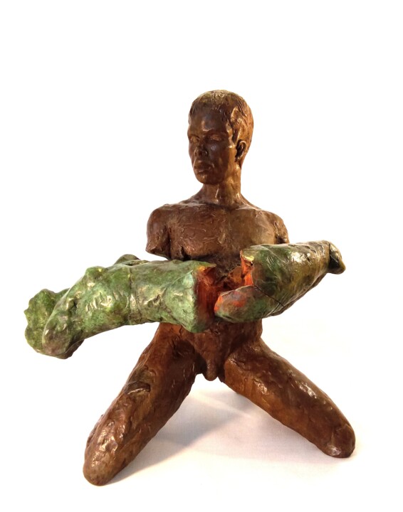 Sculpture titled "Out of Control" by Nicolas Sevin, Original Artwork, Bronze