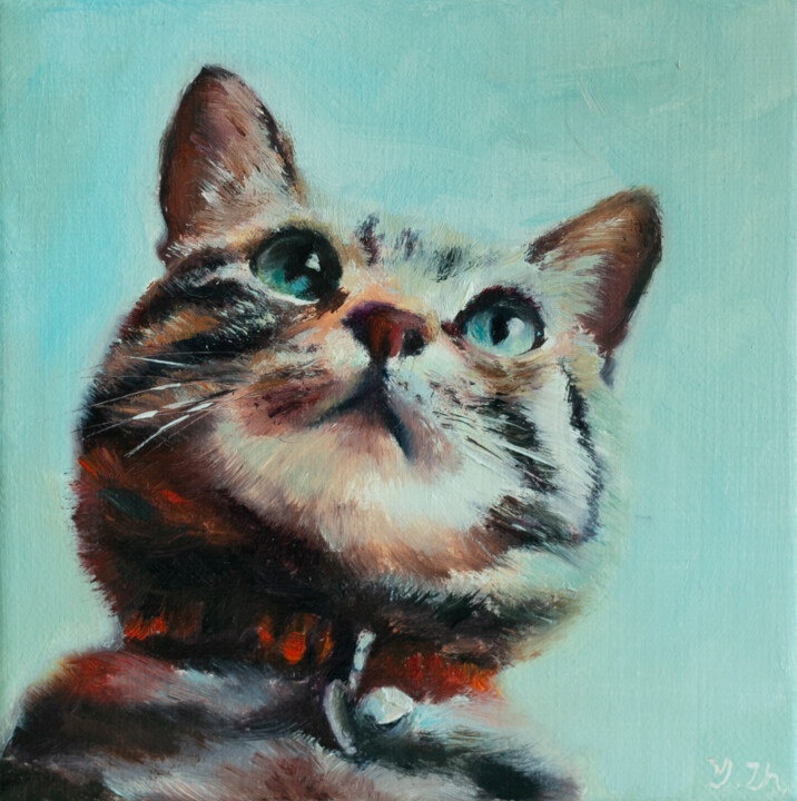 Painting titled "In summer" by Ying Zhang, Original Artwork, Oil Mounted on Wood Stretcher frame