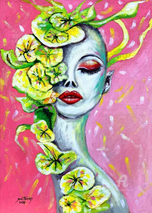 A surreal portrayal of a woman 绘画, 27x20 in