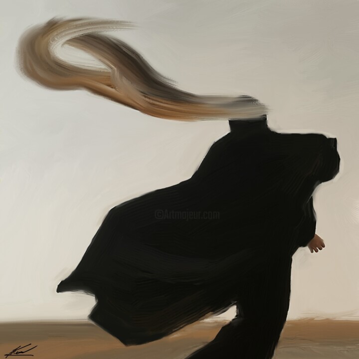 Lonely figure N10 绘画, 23.6x23.6 in