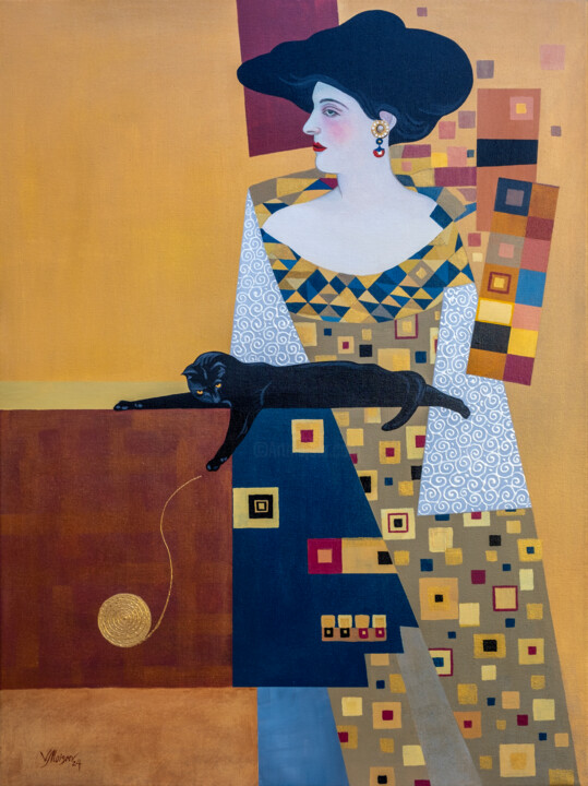 Painting titled ""Gustav, wish you w…" by Vitaly Moiseev, Original Artwork, Acrylic Mounted on Wood Stretcher frame