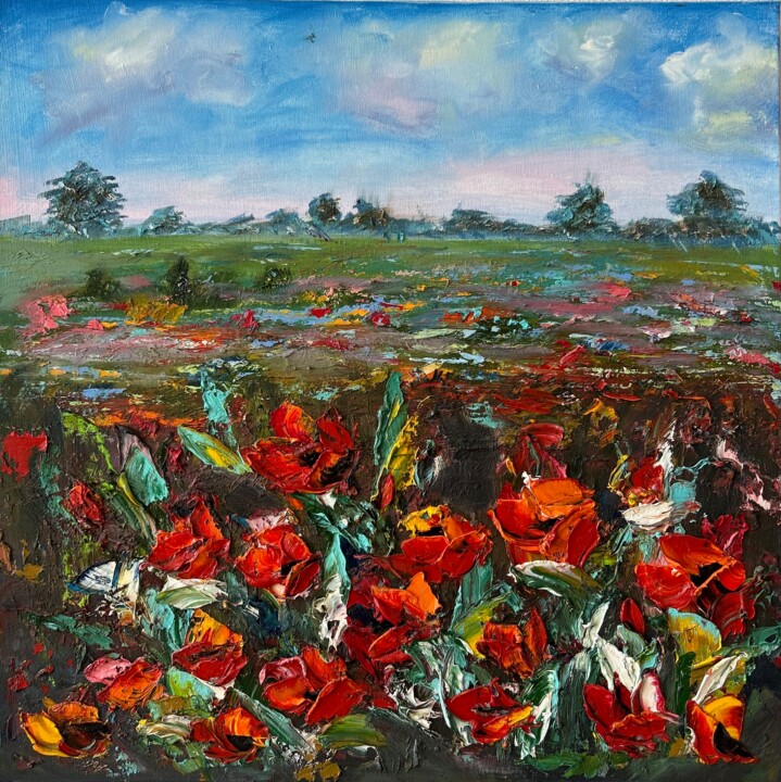 Поляна с маками 绘画, 19.7x19.7 in