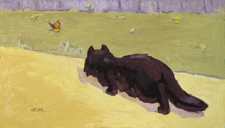 Cat and Butterfly Tablo, 15,8x27,6 in