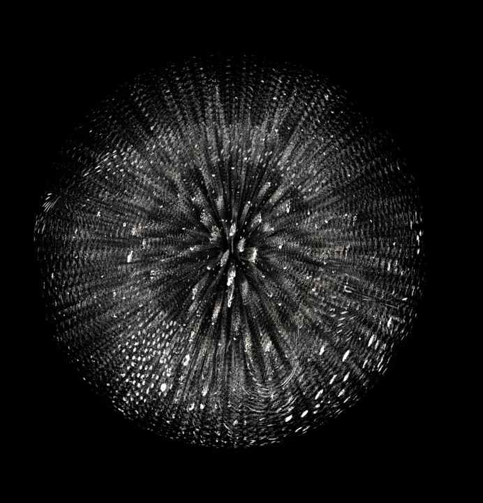 Digital Arts titled "B&w explosion" by Pascal Goumault, Original Artwork, Digital Photography Mounted on Metal