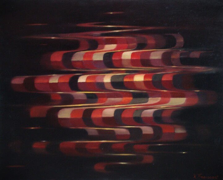 Painting titled "Rouge et noir" by Xavier Froissart, Original Artwork, Oil
