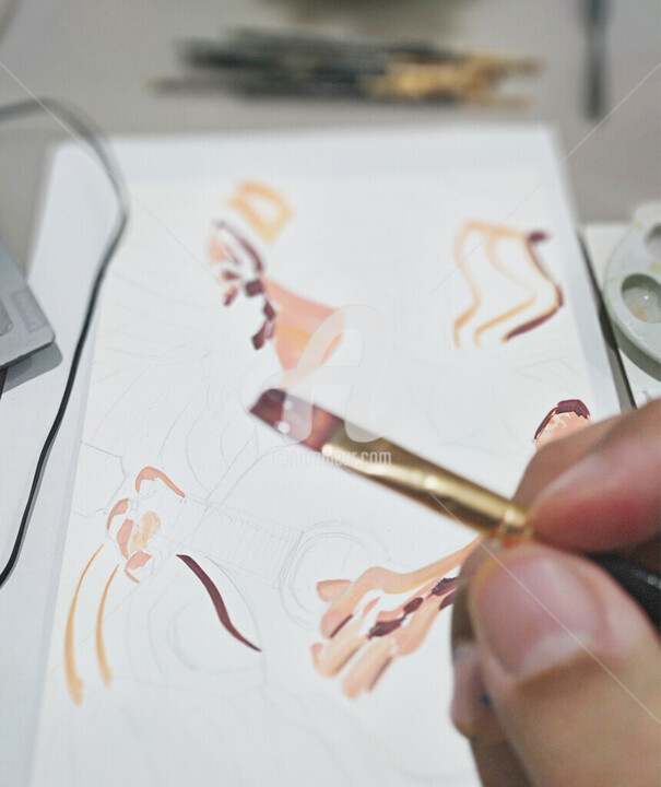 Steps of the making of the work