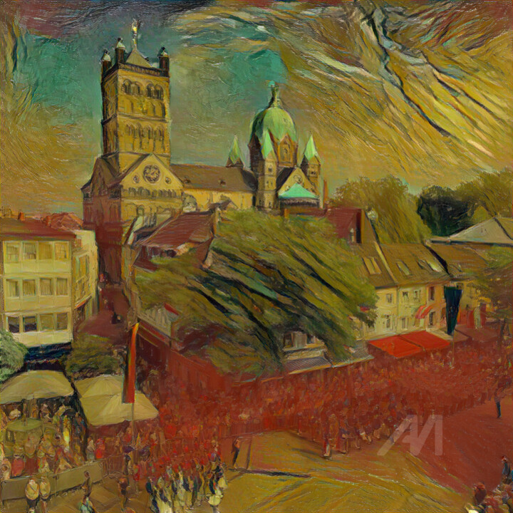 Ode an Neuss 绘画, 13x13 in