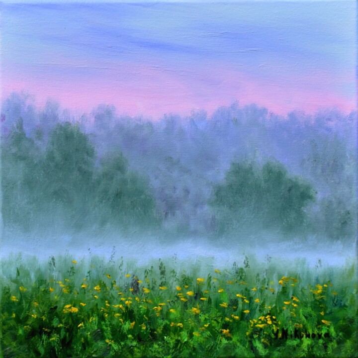Shy Dawn Schilderij, 12x12 in