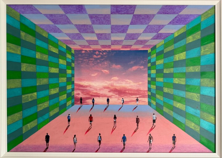 Painting titled "We Are All Travelle…" by Stefano Pallara, Original Artwork, Acrylic