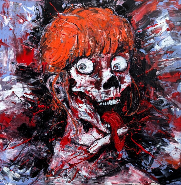 Finger in Tongue 绘画, 11.8x11.8 in
