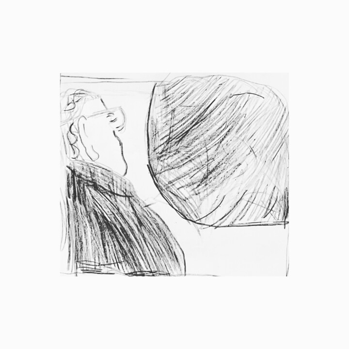 Train drawing 图画, 9.8x11.8 in