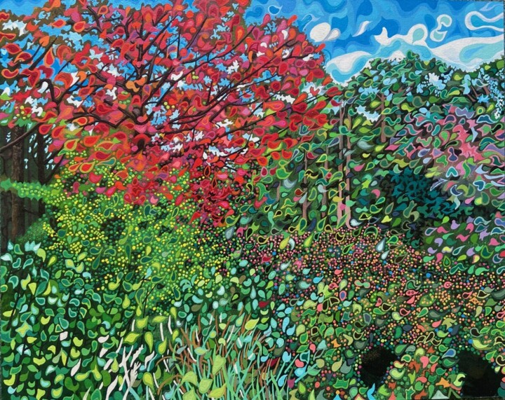 Park in Berlin 绘画, 15.8x19.7 in