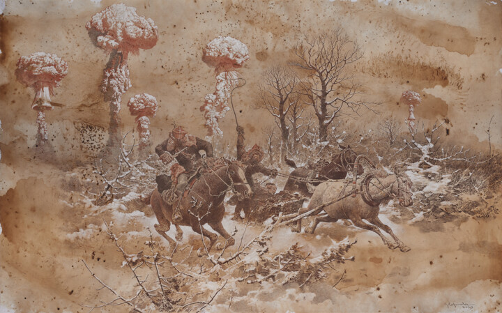 Nuclear winter 绘画, 39.4x63 in