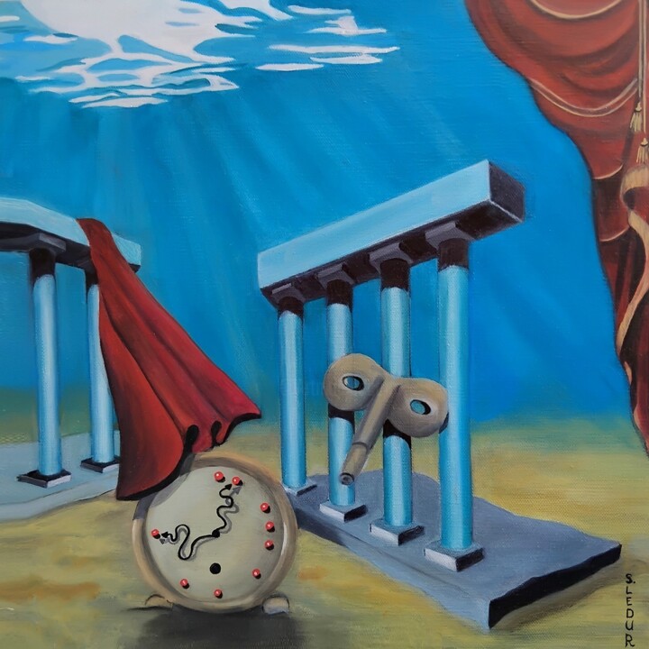 Passé la folie des grandeurs 绘画, 15.8x15.8 in