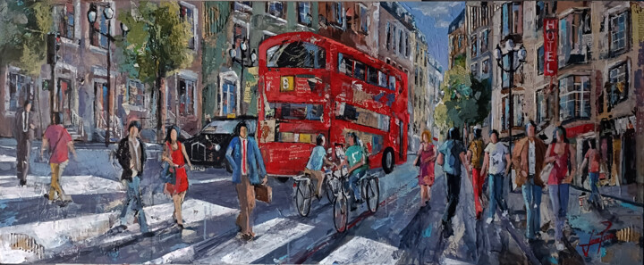 ESCENA URBANO LONDRES 绘画, 23.6x57.1 in