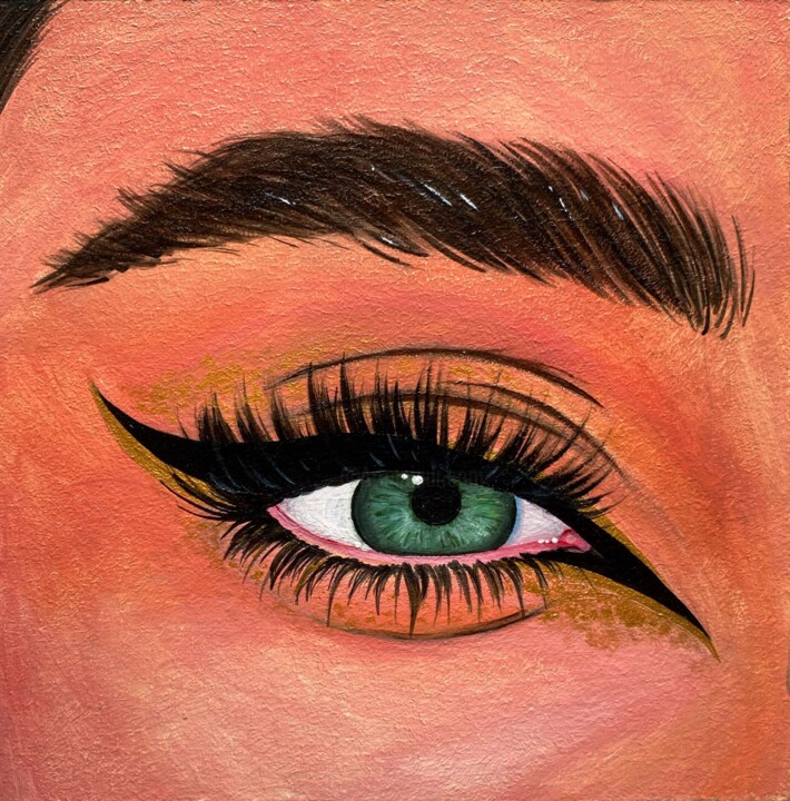 Emerald gaze 绘画, 5.9x5.9 in