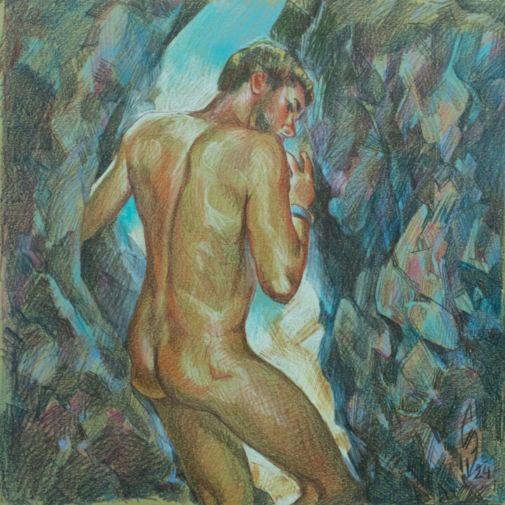 Dessin intitulée "Access to the wild…" par Sergey Sovkov, Œuvre d'art originale, Conté