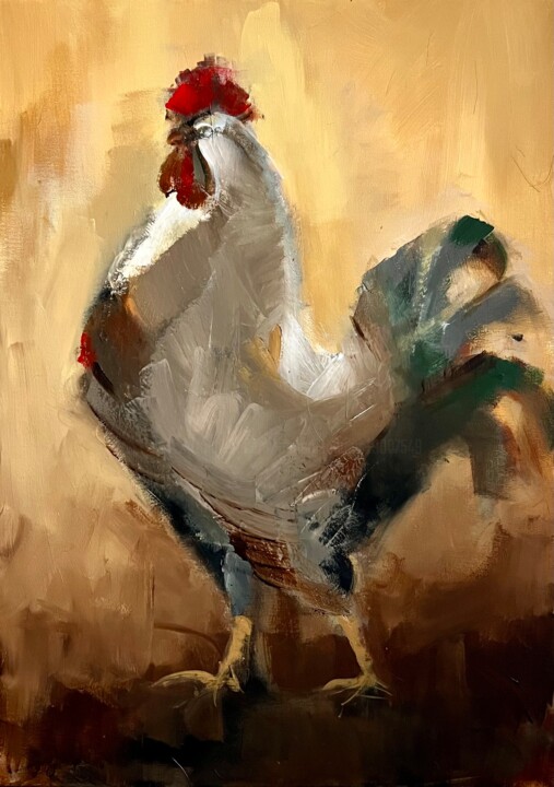 Feathered King 绘画, 27.6x19.7 in