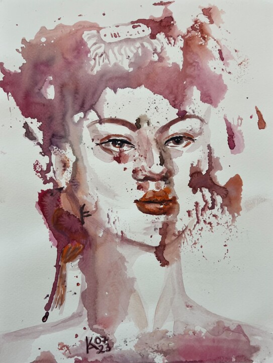 The lady with a bird 绘画, 12x9 in