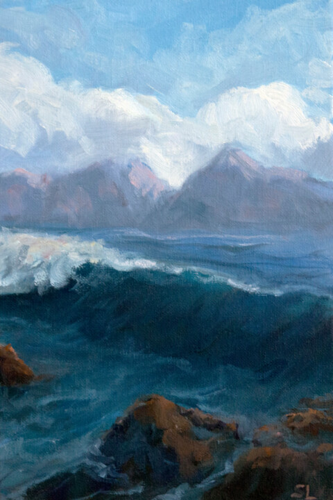 "North Sea" başlıklı Tablo Svetlana Lebedeva tarafından, Orijinal sanat, Petrol Ahşap Sedye çerçevesi üzerine monte edilmiş