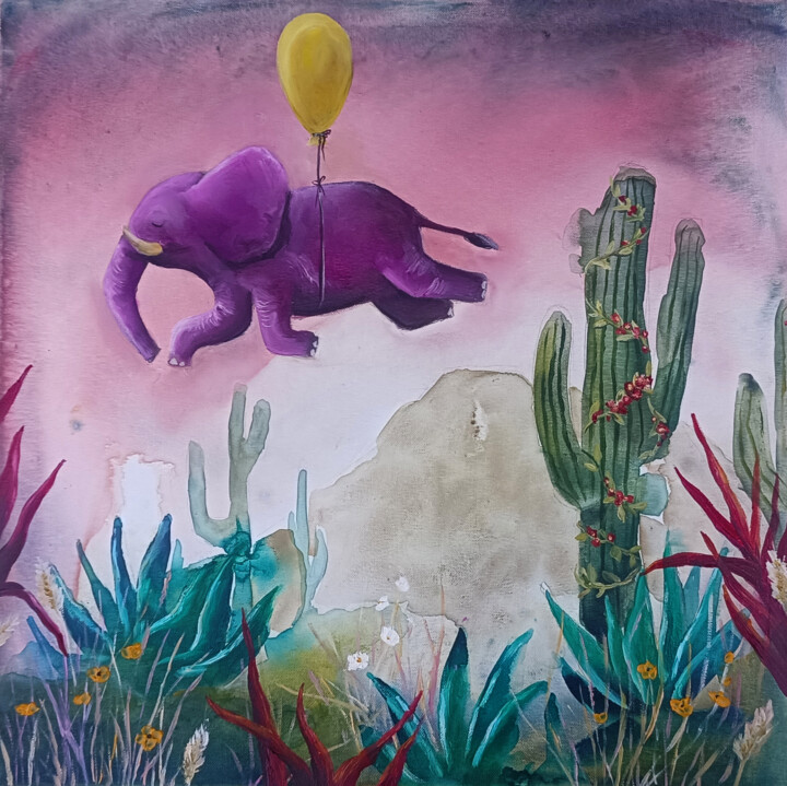 Pink Dreams 绘画, 15.8x15.8 in