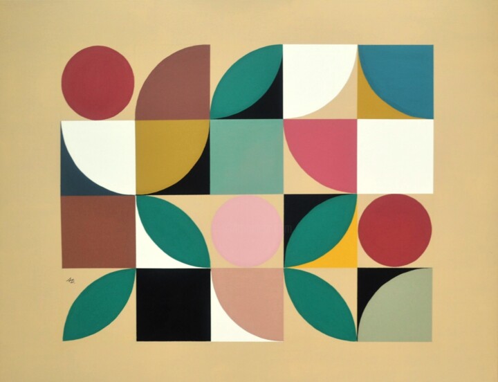 Pittura intitolato ""Un Jardin d'Automn…" da Sophie Duplain, Opera d'arte originale, Acrilico Montato su Telaio per barella…
