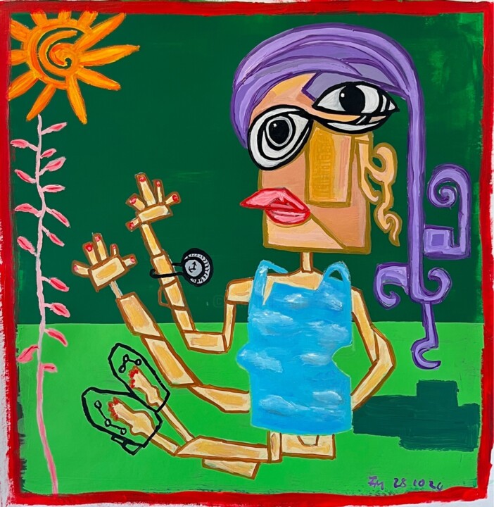 Il n'y a plus de temps pour le Soleil 絵画, 23.2x21.7 in