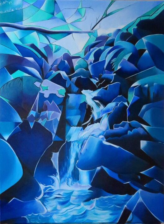 Cascade de Vaucoux 绘画, 31.5x23.6 in