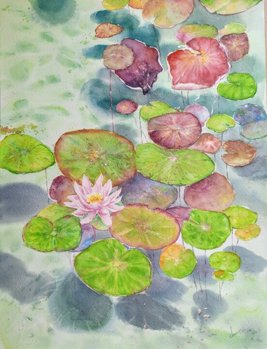 Lotus Landscape Tablo, 16,1x12,2 in