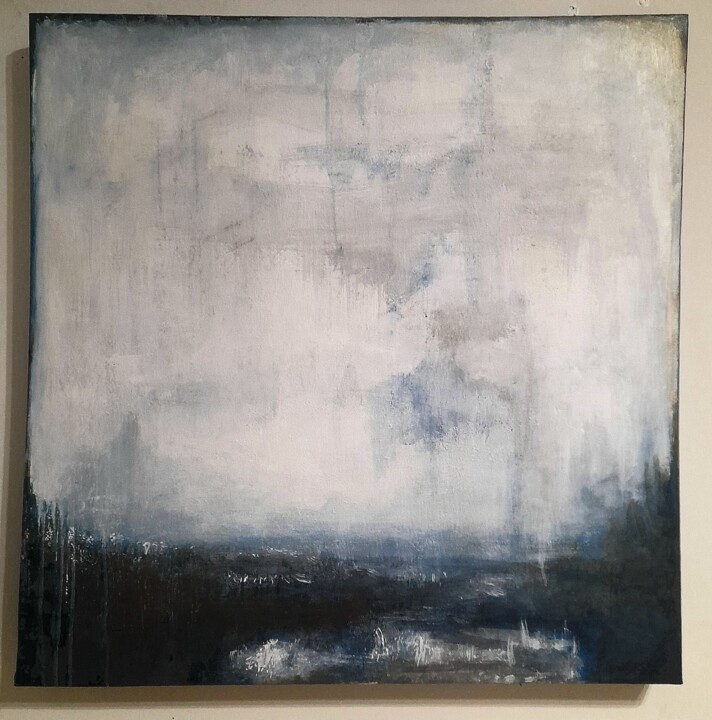 "Blue, white panorama" 绘画, 34x34 in