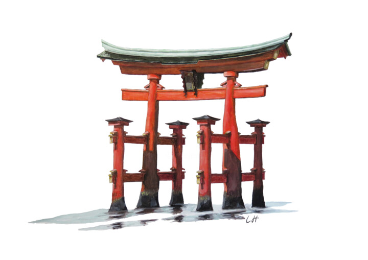 Torii flottant 绘画, 8.3x11.7 in